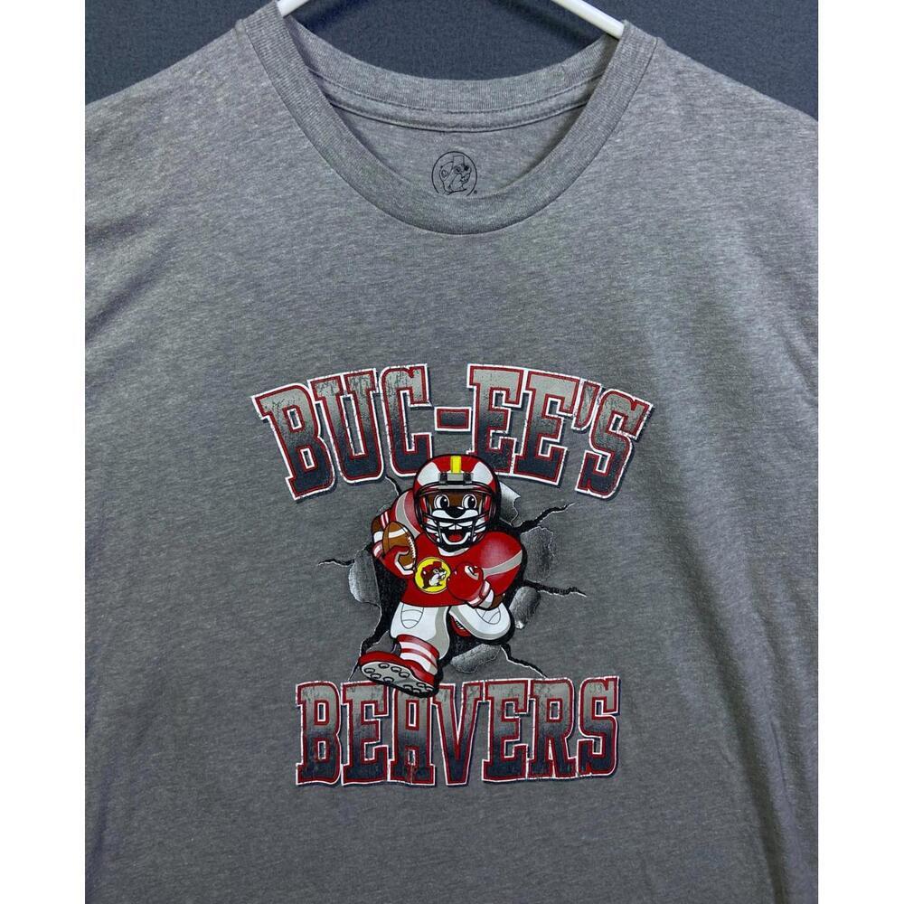 Buc-ees Bucees Beavers Gray Football T-Shirt #82 Sz. Small 2024 Tee 50/50 Tshirt